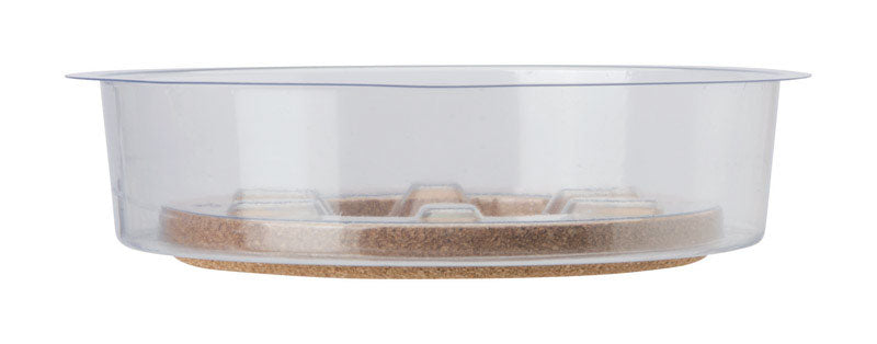 Miracle-Gro 1.5 in. H X 8 in. D Cork/Plastic Hybrid Plant Saucer Clear