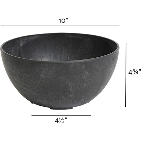 Novelty Artstone 4.8 in. H X 9.9 in. W X 9.9 in. D X 9.9 in. D Resin Napa Bowl Planter Black