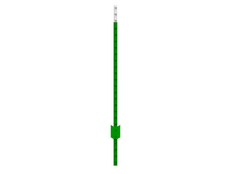 American Posts 1.38 in. H X 1.63 in. W X 8 ft. L Powder Coated Green Steel Studded T-Post