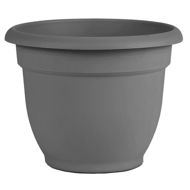 Bloem Ariana 13.7 in. H X 17.6 in. W X 16 in. D Plastic Planter Charcoal