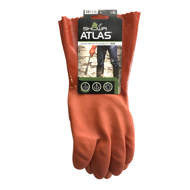 Atlas Unisex Indoor/Outdoor Chemical Gloves Orange L 1 pair