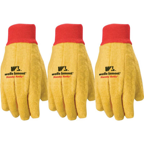 Wells Lamont Handy Andy Men's Indoor/Outdoor Chore Gloves Yellow One Size Fits All 3 pair