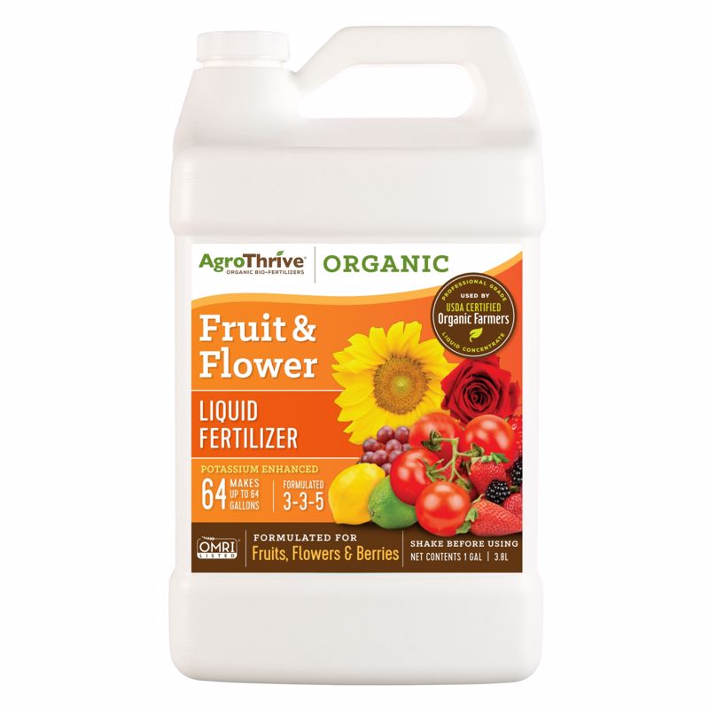 AgroThrive Organic Flowers/Fruits/Vegetables 3-3-5 Fertilizer 1 gal