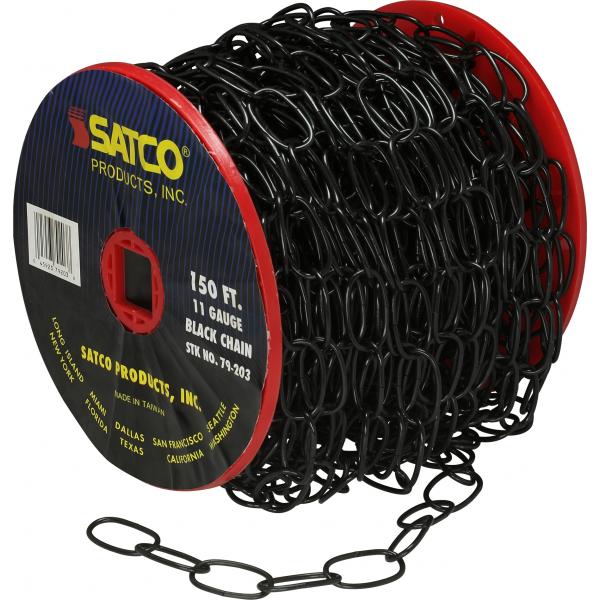 11 Ga. Chain - Black Finish - 50 yd. (150 ft.) to Reel - 1 Reel To Master 15lbs Max