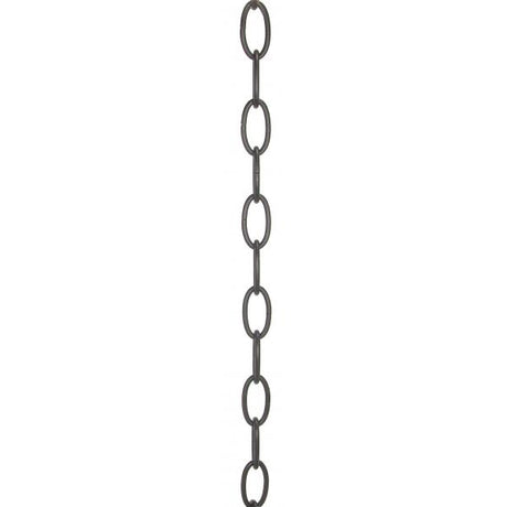 8 Ga. Chain - Black Finish - 1 yd. Len - 11/2 in. - Link Len - 7/8 in. - Link Wid - 1/8 in. - Thick - 100 yd./Ctn - 35lbs Max