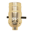 On-Off Push Thru Socket - 1/8 IPS - Aluminum - Brite Gilt Finish - 660W - 250V