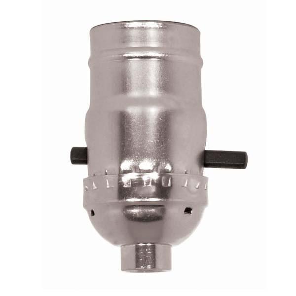 On-Off Push Thru Socket - 1/8 IPS - Aluminum - Nickel Finish - 660W - 250V