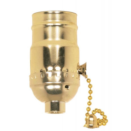 On-Off Pull Chain Socket - 1/8 IPS - Aluminum - Brite Gilt Finish - 660W - 250V - 500 Master