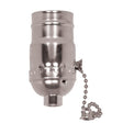 On-Off Pull Chain Socket - 1/8 IPS - Aluminum - Nickel Finish - 660W - 250V