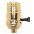 On-Off Turn Knob Socket With Removable Knob - 1/8 IPS - Aluminum - Brite Gilt Finish - 250W - 250V - 500 Master