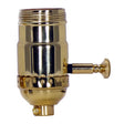 On-Off Turn Knob Socket With Removable Knob - 1/8 IPS - 3 Piece Stamped Solid Brass - Polished Brass Finish - 250W - 250V