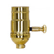 150W Full Range Turn Knob Dimmer Socket - 1/8 IPS - 3 Piece Stamped Solid Brass - Polished Brass Finish - 120V