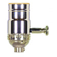 150W Full Range Turn Knob Dimmer Socket - 1/8 IPS - 3 Piece Stamped Solid Brass - Polished Nickel Finish - 120V