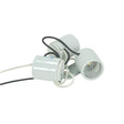 3-Light Porcelain Socket With 1/8 IP Slip Hole With Metal Strap - 24 in. AWM 150C Leads - Aluminum Screw Shell - Glazed - 660W - 250V