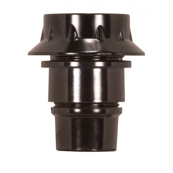 Candelabra European Style Socket - 4 Piece - 1/2 Uno Thread And Ring With Shoulder - 1/8 IP Screw Terminals - 75W - 125V