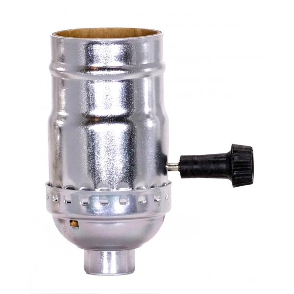 On-Off Turn Knob Socket With Removable Knob - 1/8 IPS - Nickel Finish - 250W - 250V - With Set Screw