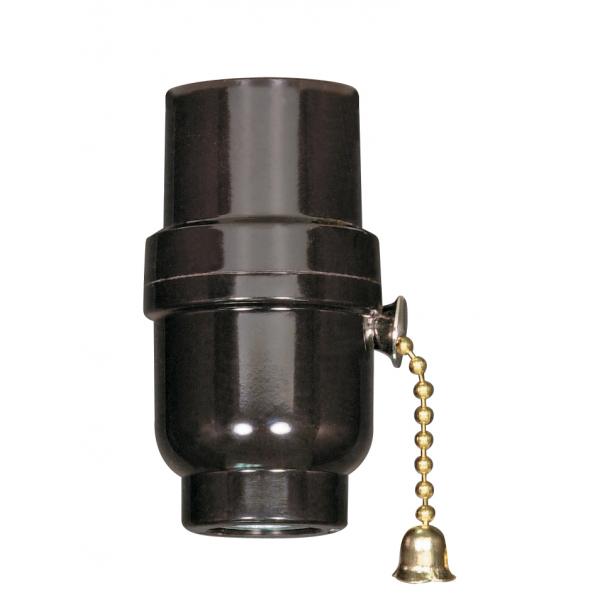 Socket - Medium base - Brass on-off pull chain, 1/8 IP cap with metal bushing less set screw