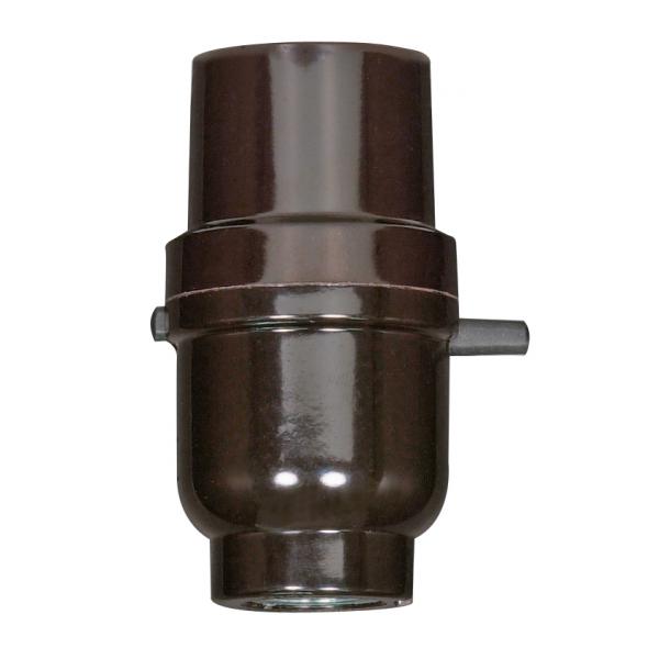 Push Thru Socket - Phenolic - Smooth - 1/8 IP Cap With Metal Bushing - Less Set Screw - 2-7/8" Height - 1-1/4" Diameter - 660W - 250V