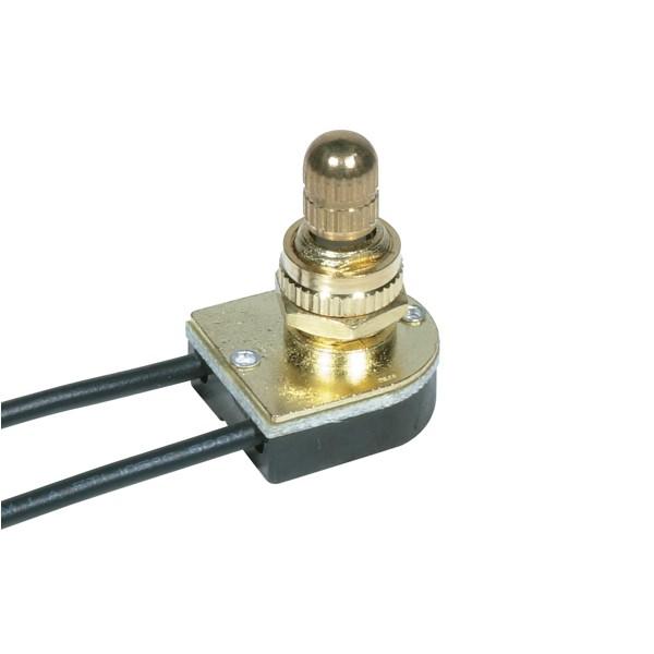 On-Off Metal Rotary Switch - 3/8" Metal Bushing - Single Circuit - 6A-125V, 3A-250V Rating - Brass Finish