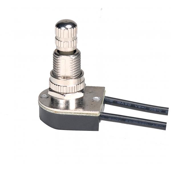 On-Off Metal Rotary Switch - 5/8" Metal Bushing - Single Circuit - 6A-125V, 3A-250V Rating - Nickel Finish