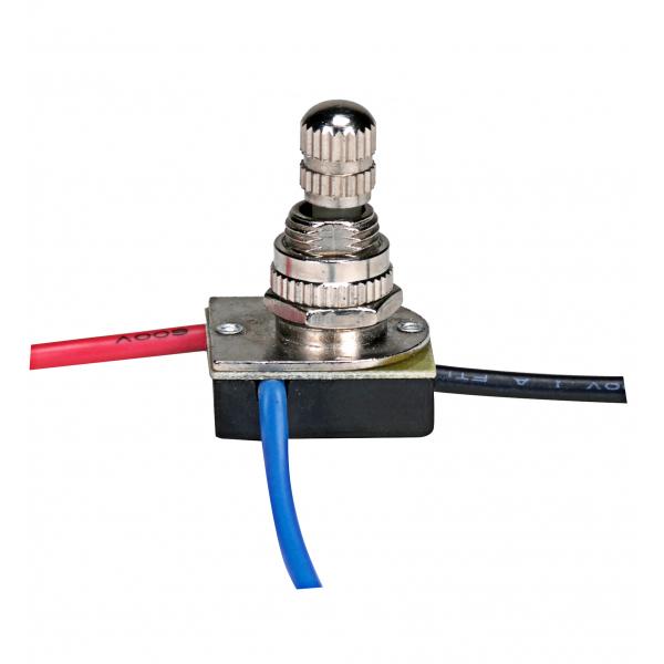 3-Way Metal Rotary Switch, Metal Bushing, 2 Circuit, 4 Position(L-1, L-2, L1-2, Off). Rated: 6A-125V, 3A-250V