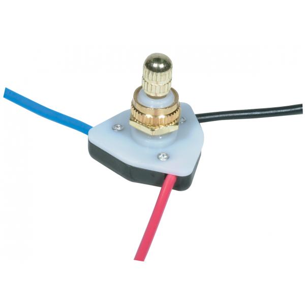 Hi-Low Metal Rotary Switch With Diode - 2 Circuit - 6A-125V, 3A-250V Rating - On-Off Function - Brass Finish