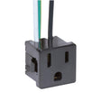 3 Wire, 2 Pole Snap-In Convenience Outlet, Opening Size: 1" x 1" x 1" Rated: 15A-125V