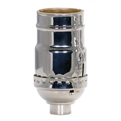 3-Way (2 Circuit) Keyless Socket - 1/8 IPS - 3 Piece Stamped Solid Brass - Polished Nickel Finish - 660W - 250V