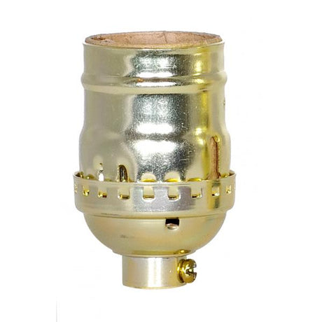 Short Keyless Socket - 1/8 IPS - Aluminum - Brite Gilt Finish - 660W - 250V - With Set Screw