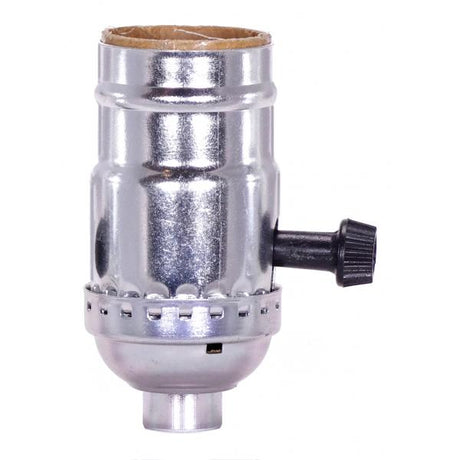 Phenolic Candelabra Base Socket With Spring Clip - 3/4" Diameter - 1" Hole Size - 6" AWM B/W Leads 105C - 75W - 125V - Ivory Finish