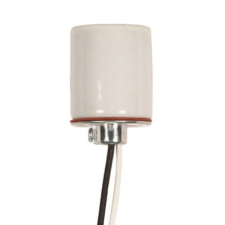 Keyless Porcelain Socket With 1/8 IP Cap - 30" AWM B/W 105C - CSSNP Screw Shell - Glazed - 660W - 250V