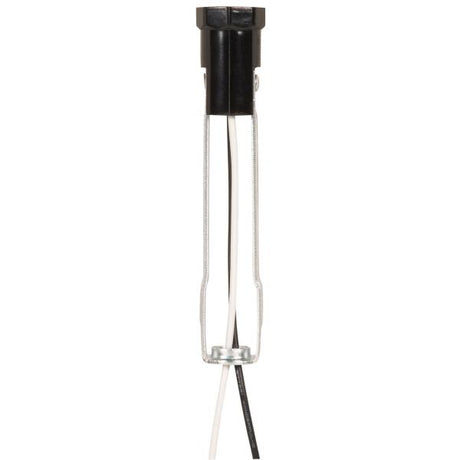 Phenolic Candelabra Base Socket With Wire Leads - 3/4" Diameter - 3" Flange - 40" Leads 105C - 75W - 125V