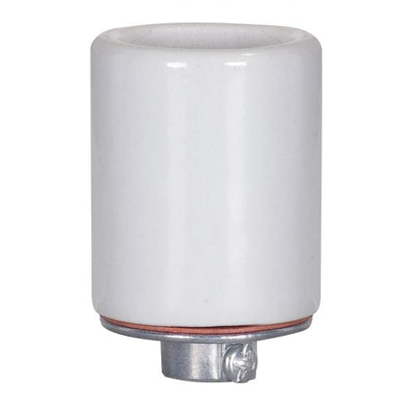 Keyless 3 Terminal Grounded Porcelain Socket With Metal Cap - 1/4 IPS Metal Cap - CSSNP Screw Shell - Glazed - 660W - 250V