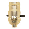 On-Off Push Thru Socket - 1/8 IPS - Aluminum - Brite Gilt Finish - 660W - 250V - Push-In Terminal