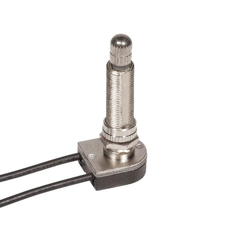 On-Off Metal Rotary Switch, 1-1/2" Metal Bushing - Single Circuit - 6A-125V, 3A-250V Rating - 6" Leads - Nickel Finish