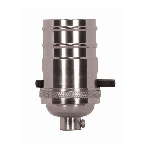 On-Off Push Thru Socket - 1/8 IPS - 4 Piece Stamped Solid Brass - Polished Nickel Finish - 660W - 250V