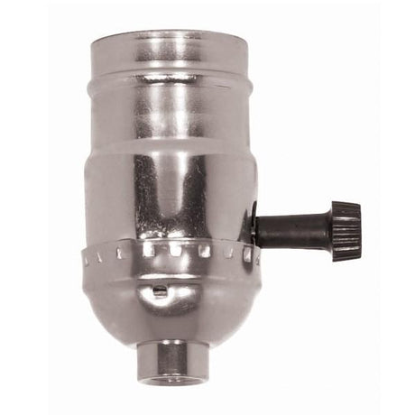 3-Way (2 Circuit) Turn Knob Socket With Removable Knob - 1/8 IPS - Aluminum - Nickel Finish - 250W - 250V - Push-In Terminal