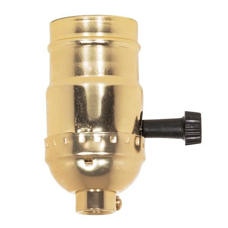 5 Position Turn Knob Socket - For Standard Type A Household Bulb - 1/8 IPS - Aluminum - Brite Gilt Finish - 150W - 120V