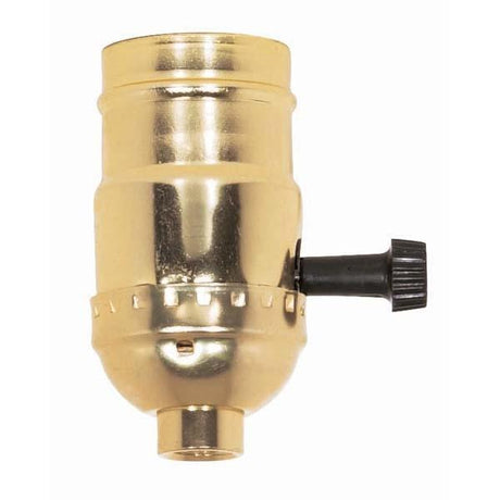 On-Off Turn Knob Socket With Removable Knob - 1/8 IPS - Aluminum - Brite Gilt Finish - 250W - 250V