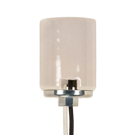 Keyless Porcelain Mogul Socket With Metal 1/4 IP Cap - 2 Wireways - 1-3/8" Center To Center - Glazed - 1500W - 600V