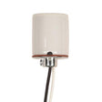 Keyless Porcelain Socket 1/8 IP Cap With Side Notches - 2 Wireways - Spring Contact For 4KV - 18" Leads - Glazed - 660W - 600V