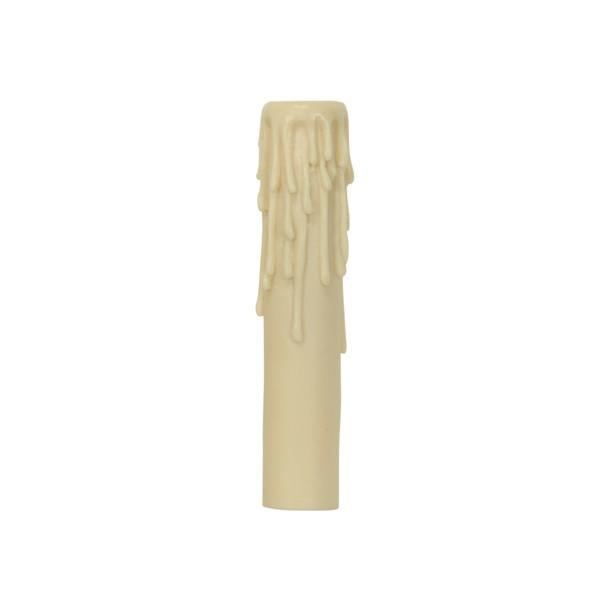 Candelabra Base Resin Half Drip - Ivory Finish - 7/8" Inside Diameter - 1-5/32" Outside Diameter - 6" Height