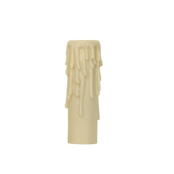 Candelabra Base Resin Half Drip - Ivory Finish - 7/8" Inside Diameter - 1-5/32" Outside Diameter - 4" Height