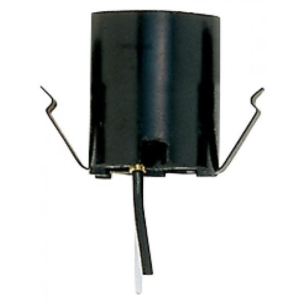 Snap-In Socket For 3-1/4"- 4" Holders - 12" AWM B/W Leads 125C - 1-1/2" Height - 1-1/4" Diameter - 660W - 250V