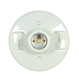 Keyless Glazed Porcelain Ceiling Receptacle - 4 Terminal - Screw Terminals - 4-3/8" Diameter - 660W - 250V