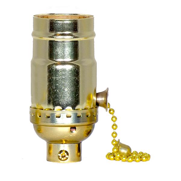 3 Position Pull Chain Socket w/Diode Low - Medium - High - Off For Standard A Type Household Bulb