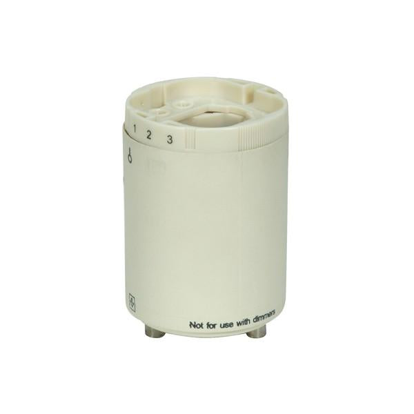 Smooth Phenolic Electronic Self-Ballasted CFL Lampholder - 120V, 60Hz, 0.20A - 18W G24q-2 And GX24q-2 - 2" Height - 1-1/2" Width