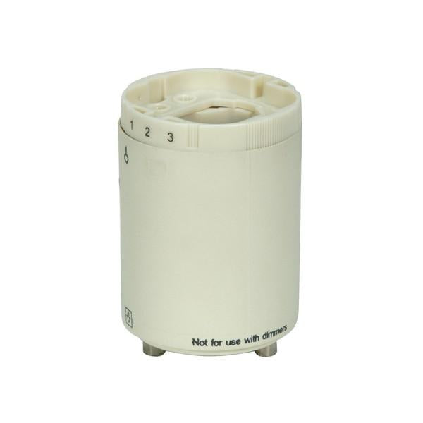 Smooth Phenolic Self-Ballasted CFL Lampholder - 277V, 60Hz, 0.15A - 13W G24q-1 And GX24q-1 - 2" Height - 1-1/2" Width