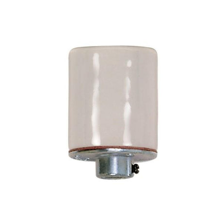 Keyless Smooth Porcelain Socket With Spring Contact For 4KV And 1/8 IP Cap - Glazed - 660W - 600V