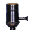 3-Way (2 Circuit) Turn Knob Socket With Removable Knob - 1/8 IPS - Aluminum - Dark Antique Brass Finish - 250W - 250V